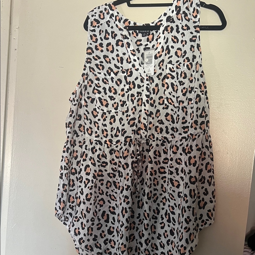 Torrid Animal Print Sleeveless Blouse